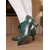 ieftine Victorian și Edwardian-Pantofi oxford verzi pentru femei, din epoca edwardiană – pantofi eleganți victoriani vintage cu toc mediu, cu șireturi și detalii brogue, perfecți pentru petreceri cu ceai, cosplay și evenimente istorice, din anii 1900-1910