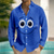cheap 3D Pattern-Men&#039;s Cartoon Funny Smile Face Shirt Button Up Shirt Long Sleeve Fashion Casual Outdoor Daily Streetwear Spring Fall Turndown 3D Print Front One Pocket Linen Like Shirt Purple Orange Green Dark Blue