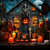 billige halloween veggtepper-Halloween Hengende Tapestry Spøkelseshus Fotografi Bakgrunn Jack O Lantern Veggkunst Stor Tapestry Mural Dekor Teppe Gardin Hjem Soverom Stue Dekorasjon Dødsbilde
