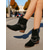 cheap Ankle Boots-Women's Brown Suede Ankle Boots with Chain and Belt Detail - Trendy Western Style Chunky Heeled Booties for Casual Wear and Fall Outings