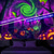 billige Veggtepper-Halloween Blacklight Tapestry Hekseslott UV Reaktiv Glød i Mørket Skog Trippy Fjell Tåke Gravlund Spøkelser Hengende Tapestry Veggkunst Mur Stue Soverom