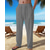 abordables Día festivo-Hombre Pantalones de lino Pantalones Pantalones de verano Pantalones de playa Correa Bolsillo Cintura elástica Plano Comodidad Transpirable Diario Playa Vacaciones Hawaiano Boho Dunkelkaki Negro