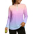 cheap Women's Shirt-Women's Gradient Shirt Sport Shirt Golf Polo Shirt Tennis Shirt Long Sleeve Zipper Floral UPF50+ UV Resistant High Elasticity Moisture Wicking Breathable Tennis Golf Pickleball Stand Collar Zip Collar
