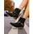 cheap Ankle Boots-Women's Brown Suede Ankle Boots with Chain and Belt Detail - Trendy Western Style Chunky Heeled Booties for Casual Wear and Fall Outings