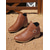 cheap Ankle Boots-Women's Brown Faux Leather Ankle Boots – Low Heel Side Zip Buckle Booties for Fall Outings, Country Walks and Daily Wear
