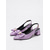 cheap Block Heels-Women&#039;s Lavender Slingback Heels with Pearl Bow - Satin Textured 1950s Vintage Style Low Block Pumps for Weddings, Garden Parties, and Spring Outfits