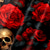cheap Day Of The Dead Costume-Men&#039;s Halloween Costumes Day of the Dead Rose Shirt Summer Shirt Button Up Shirt Short Sleeve Dark Punk Gothic Style Holiday Streetwear Summer Turndown 3D Print Front One Pocket Linen Like Shirt Black