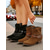 cheap Ankle Boots-Women's Brown Suede Ankle Boots with Chain and Belt Detail - Trendy Western Style Chunky Heeled Booties for Casual Wear and Fall Outings