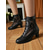 cheap 1930s-Women&#039;s Edwardian-Inspired Black Lace Ankle Boots - Vintage Mesh Mid Heel Lace-Up Victorian Booties for Gothic Fashion, Cosplay, and 1900s Themed Outfits