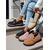 cheap Women's Slip-Ons &amp; Loafers-Women's Beige Suede Lug Sole Loafers – Casual Slip-On Platform Shoes with Gold Buckle for Work, Travel, and Weekend Outfits