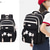 abordables Sacs à dos pour Enfants et Adolescents-Sac à dos d'école rouge et blanc pour filles – joli sac à dos de grande capacité avec patchs étoiles et breloque pompon pour ados