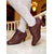 ieftine Victorian și Edwardian-Pantofi Oxford vintage edwardieni pentru femei – pantofi brogue din piele cu șireturi, culoare vișinie, stil retro anii 1900-1910 pentru petreceri cu ceai, reconstituiri istorice și evenimente elegante de seară
