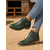 cheap Ankle Boots-Women's Brown Faux Leather Ankle Boots – Low Heel Side Zip Buckle Booties for Fall Outings, Country Walks and Daily Wear