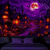 cheap Halloween Wall Tapestries-Halloween Blacklight Tapestry Haunted House UV Reactive Glow in the Dark Forest Trippy Mountain Misty Graveyard Ghost Hanging Tapestry Wall Art Mural for Living Room Bedroom