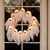cheap Halloween Outdoor-Halloween Ghost Wreath, 12 LED Light-Up White Ghost Garland, Spooky Indoor &amp; Outdoor Hanging Decoration for Front Door, Wall, Party, Battery-Powered Halloween Decor, Holiday Spooky Garland