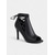 cheap Nightlife Party-Women&#039;s Black Peep Toe High Heel Booties - Lace-Up Ankle Short Boots for Nightlife and Party Outfits