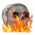 cheap Halloween-Halloween Imitated Human Skull Gas Log for Indoor or Outdoor Fireplaces Ceramic Fireproof Skull Shaped Charcoal for Fire Pit Refractory Fire Pit Skull Log Halloween Decor