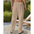 abordables Día festivo-Hombre Pantalones de lino Pantalones Pantalones de verano Pantalones de playa Correa Bolsillo Cintura elástica Plano Comodidad Transpirable Diario Playa Vacaciones Hawaiano Boho Dunkelkaki Negro