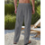 abordables Día festivo-Hombre Pantalones de lino Pantalones Pantalones de verano Pantalones de playa Correa Bolsillo Cintura elástica Plano Comodidad Transpirable Diario Playa Vacaciones Hawaiano Boho Dunkelkaki Negro