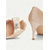 economico Décolleté Peep Toe-Scarpe con tacco a spillo in raso color champagne da donna con fiocco e strass - eleganti décolleté con tacco medio per cocktail party ed eventi formali