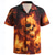 cheap Halloween Shirts-Men&#039;s Skull Flame Halloween Costumes Shirt Cuban Collar Shirt Button Up Shirt Short Sleeve Dark Punk Gothic Style Holiday Streetwear Summer Camp Collar Shirt 3D Print Red Orange