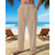 abordables Día festivo-Hombre Pantalones de lino Pantalones Pantalones de verano Pantalones de playa Correa Bolsillo Cintura elástica Plano Comodidad Transpirable Diario Playa Vacaciones Hawaiano Boho Dunkelkaki Negro