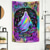 preiswerte Halloween-Wandteppiche-Schwarzlicht Wandteppich Skelett Tarotkarte Leuchtend im Dunkeln Glow Party UV reaktiv Trippy Nebelig hängender Wandteppich Wandkunst Wandmalerei für Wohnzimmer Schlafzimmer