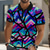 ieftine Polo geometric pentru bărbați-Bărbați Abstract Geometică Polo Manșon scurt Tricouri de polo Cămăși cu guler Casual Haine de strada Îmbrăcăminte Atletică Purtare Zilnică Nasturi Vară Albastru piscină Mov Portocaliu