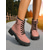 preiswerte Kampfstiefel-Damen-Kampfstiefel mit Schnürung und seitlicher Schnalle – strapazierfähige Anti-Rutsch-Sohle, lässiger Outdoor- und Farm-Stil, perfekt für Herbst und Winter