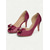 economico Décolleté Peep Toe-Scarpe con tacco a spillo in raso color champagne da donna con fiocco e strass - eleganti décolleté con tacco medio per cocktail party ed eventi formali