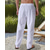 abordables Día festivo-Hombre Pantalones de lino Pantalones Pantalones de verano Pantalones de playa Correa Bolsillo Cintura elástica Plano Comodidad Transpirable Diario Playa Vacaciones Hawaiano Boho Dunkelkaki Negro