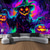 billiga halloween väggtapeter-Halloween Blacklight Tapestry Skrämselgumma UV Reaktiv Glöda i Mörkret Skog Trippy Berg Disiga Gravplats Spöke Hängande Tapestry Väggkonst Mural för Vardagsrum Sovrum