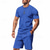 abordables Ensembles de t-shirts basiques pour hommes-Homme Chemise gaufrée Ensembles T-shirt Tenues 2 pièces Ensemble Short Manche Courte Col ras du cou Été Printemps Uni Mode Occasionnel 2 pièces Vacances Tenue quotidienne Sortir Noir Blanche Bleu Roi