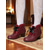 cheap 1950s-Women&#039;s 1900s Victorian-Inspired Burgundy Ankle Boots – Faux Leather Lace-Up Heeled Booties with Ribbon Bow for Daily Wear &amp; Vintage Outfits