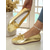 ieftine Mocasini de Damă-Mocassini pentru femei din aur metalic cu fundă – Pantofi loafers confortabili ușor de încălțat pentru ocazii casual și elegante perfecti pentru petreceri călătorii și purtare zilnică