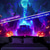 billige Veggtepper-Halloween Blacklight Tapestry Hekseslott UV Reaktiv Glød i Mørket Skog Trippy Fjell Tåke Gravlund Spøkelser Hengende Tapestry Veggkunst Mur Stue Soverom