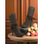 abordables Victoriano &amp; Eduardo-Botas marrones de media pantorrilla con encaje de crochet para mujer, tacones de gatito y lazos: botas de vestir estilo victoriano eduardiano de la década de 1900 para mujer, ideales para atuendos de