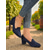 billige Pumps med blokkhæl-Blå damesko med blokkhæl – elegante pumps i imitert semsket skinn til semiformelle sammenkomster, hagefester og søndager i kirken
