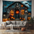 billige halloween veggtepper-Halloween Hengende Tapestry Spøkelseshus Fotografi Bakgrunn Jack O Lantern Veggkunst Stor Tapestry Mural Dekor Teppe Gardin Hjem Soverom Stue Dekorasjon Dødsbilde