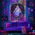 preiswerte Halloween-Wandteppiche-Schwarzlicht Wandteppich Skelett Tarotkarte Leuchtend im Dunkeln Glow Party UV reaktiv Trippy Nebelig hängender Wandteppich Wandkunst Wandmalerei für Wohnzimmer Schlafzimmer