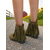 abordables Botines-Botines de ante sintético con flecos para mujer: botas cortas de tacón bajo estilo western para looks de otoño, ropa urbana informal y eventos al aire libre.