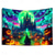 billige Veggtepper-Halloween Blacklight Tapestry Hekseslott UV Reaktiv Glød i Mørket Skog Trippy Fjell Tåke Gravlund Spøkelser Hengende Tapestry Veggkunst Mur Stue Soverom