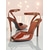preiswerte Absatzsandalen-Dunkelgrüne Peep-Toe-High-Heels aus Lackleder für Damen – Stilettos mit Knöchelriemen für Cocktailpartys und glamouröse Abende