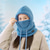 cheap Hats-1pc Women&#039;s Winter Plush Mask Hat - Elastic Face Cover with Drawstring Closure, Lightweight Warm Face Protection for Cycling Skiing Outdoor Sports, Soft Polyester Solid Color Hand Wash Only