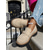cheap Women's Slip-Ons &amp; Loafers-Women's Beige Suede Lug Sole Loafers – Casual Slip-On Platform Shoes with Gold Buckle for Work, Travel, and Weekend Outfits