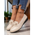 economico Ballerine da donna-Mocassini da donna in similpelle color crema – comode scarpe basse con zeppa e fiocco, scarpe casual ed eleganti per l'ufficio, lo shopping e l'uso quotidiano