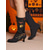 ieftine Pentru femei-Cizme gotice cu șireturi brodate pentru femei, de Halloween - costum de vrăjitoare neagră, în stil vintage din anii 1900, cu tocuri până la jumătatea gambei, pentru cosplay, petreceri și evenimente