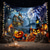 billige halloween veggtepper-Halloween Hengende Tapestry Spøkelseshus Fotografi Bakgrunn Jack O Lantern Veggkunst Stor Tapestry Mural Dekor Teppe Gardin Hjem Soverom Stue Dekorasjon Dødsbilde