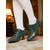 ieftine Victorian și Edwardian-Pantofi oxford verzi pentru femei, din epoca edwardiană – pantofi eleganți victoriani vintage cu toc mediu, cu șireturi și detalii brogue, perfecți pentru petreceri cu ceai, cosplay și evenimente istorice, din anii 1900-1910