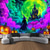 billige Veggtepper-Halloween Blacklight Tapestry Hekseslott UV Reaktiv Glød i Mørket Skog Trippy Fjell Tåke Gravlund Spøkelser Hengende Tapestry Veggkunst Mur Stue Soverom